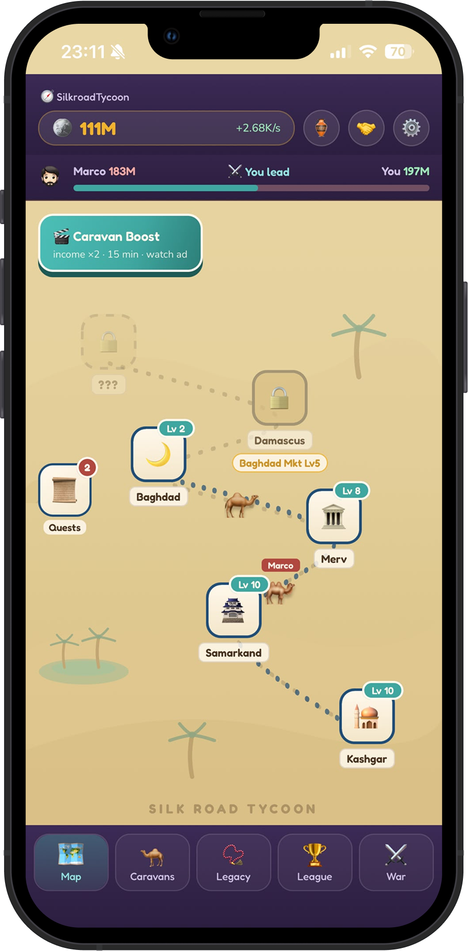 Silk Road Tycoon gameplay on iPhone